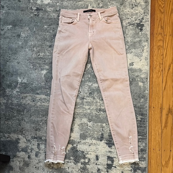 JBrand Capri Mid Rise Vince Destruct Skinny Jeans, SZ 25, Mauve Pink - Picture 1 of 7
